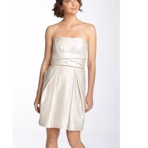 Max and Cleo white strapless dress